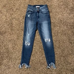 Kancan high waisted distressed skinny jeans